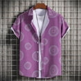 thumbnail image 4 of IWRICH Men's Hawaiian Shirts Short Sleeve Summer Floral Button down Shirt Relaxed Fit Retro Casual Beach Tops 06-Purple L, 4 of 9