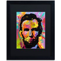 Trademark Fine Art "Abraham Lincoln IV" Canvas Art by Dean Russo, Black Matte, Black Frame