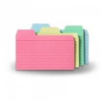 Find It, 3" x 5" Tabbed Index Cards, Narrow Ruled, Assorted Colors, 48 Piece