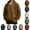 #02 Brown, variant on Mens Quarter Zip Cable Knit Hoodie Long Sleeve Waffle Textured Solid Color Casual Hooded Sweatshirt,Khaki XXL