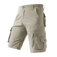 thumbnail image 1 of Xdzjlr Running Shorts For Men,Solid Color Pocket Workwear Street Loose Running Shorts For Men, 1 of 7