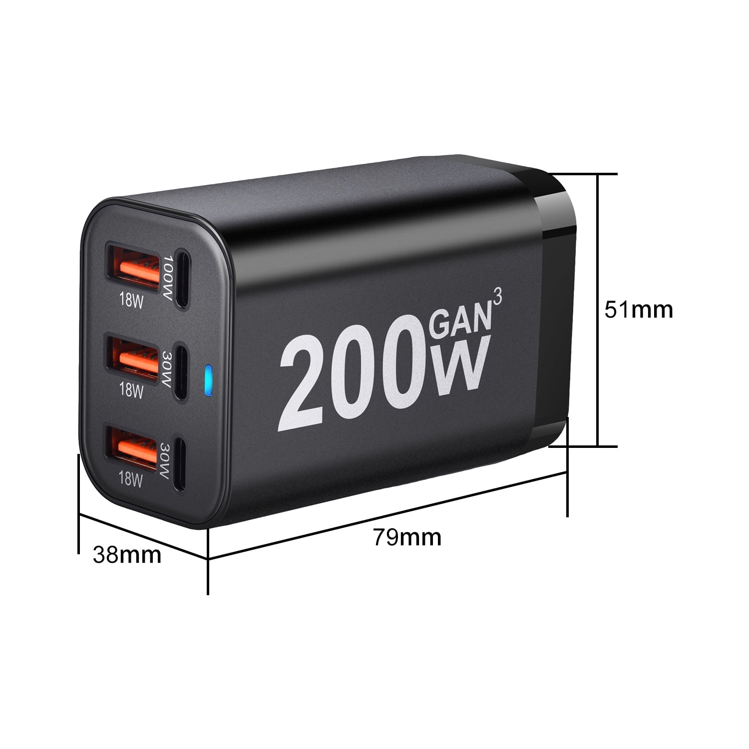 USB C Fast 200W 6-Port Charging Fast Charger Power Adapter ,Fast Charging Devices