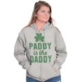 thumbnail image 5 of Funny St Patricks Paddy is the Daddy Zip Hoodie Sweatshirt Women Brisco Brands X, 5 of 6