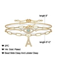 thumbnail image 5 of TURANDOSS Gold Initial Bracelet for Women Dainty 14K Gold Plated Evil Eye Layered Bracelets&nbsp;Box Chain Layered Gold Initial Handmade Charm Bracelets for Teen Girls Jewelry, 5 of 7