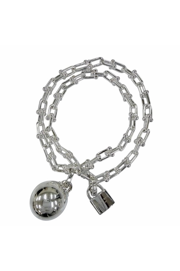 Pre-Owned TIFFANY&Co. Tiffany HardWear Small Wrap Bracelet, Large, AG925 Silver, Weight 46.33g,...