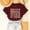 Wine, variant on YHAJDS Women's Short Sleeve Tops Easily Distracted By Rocks Letter Print Round Neck Loose Tee