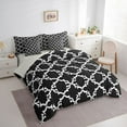 thumbnail image 3 of Manfei Abstract Geometric Floral 7-Piece Twin Bedding Sets,Boho Exotic Style Bedding Comforter Set,White Black Sheet Sets For Men Women,Breathable Home Decor Reversible, 3 of 8