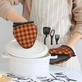 thumbnail image 6 of Disketp Fall Buffalo Plaid Non-Slip Mini Oven Mitt Set, Short Oven Mitts for Baking Grilling Barbecue Microwave, 5.9"x5.9"in, 6 of 7