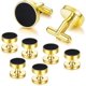 thumbnail image 2 of Mens Cufflinks And Studs Set Tuxedo Shirts Black Onyx Cufflinks For Men, Classic Tuxedo Buttons Match For Business Wedding Formal Suit Banmo, 2 of 5