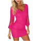 thumbnail image 5 of TaTaai Ladies Casual V Neck Long Sleeve Solid Color Bodycon Dress Tassel Design High Waist Slim Fit All Season Daily Wear Gift, 5 of 7