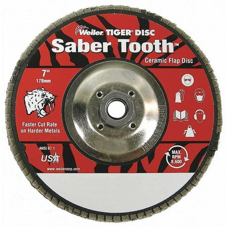 UPC: 0012382501150 | Weiler Arbor Mount Flap Disc 7in 80 Medium 98131