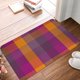 thumbnail image 4 of Balery Purple Yellow Buffalo Plaid Felpudo de franela, resistente a las manchas y a la decoloración, para uso interior y exterior, fácil de limpiar, 40 x 60 cm, 4 of 7
