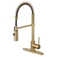 thumbnail image 1 of Kingston Brass LS8773DL Gourmetier Concord Single-Handle Pre-Rinse Kitchen Faucet, Brushed Brass, 1 of 1