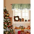 thumbnail image 4 of Green Snowflakes Tie Up Valances Curtain, Winter Xmas Green White Nature Snow Scene Adjustable Rod Pocket Short Window Treatment Tie Up Curtains Valances for Kitchen Living Room Bathroom 42x12 Inches, 4 of 9