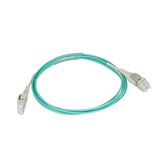 Monoprice OM3 Fiber Optic Cable - 5 Meter - Aqua | Reverse Polarity LC/LC Uniboot, UL, 50/125 Type, 10GB, Corning, For Telecomm Room, Server Farm, and Cloud Storage Network Applications