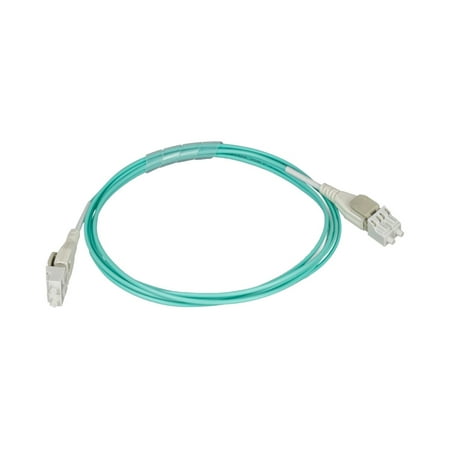UPC: 0889028173053 | Monoprice OM3 Fiber Optic Cable – 3 Meter – Aqua | Reverse Polarity LC/LC Uniboot  UL  50/125 Type  10GB  Corning  For Telecomm Room  Server Farm  and Cloud Storage Network Applications
