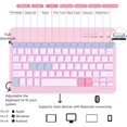 thumbnail image 5 of 7-Color Backlit Bluetooth Keyboard Folio with Pencil Holder for 11-inch iPad Air M2/M3/M4 (2024/2025/2026), iPad Air 4th & 5th Generation，Pink, 5 of 16