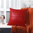 thumbnail image 4 of Fundas de almohada BRAWARM, 45 x 45 cm, piel sintética, color rojo, paquete de 2, 4 of 7