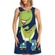 thumbnail image 1 of Fotbe Dino Playing Roller Skate Vestido de Verano sin Mangas para Mujer – Vestido Midi Línea A, Estilo Camiseta Floral, Vestido Playero Casual y Fluido, 1 of 7