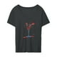 thumbnail image 2 of Camisetas de cuello redondo para mujer, camisetas de verano de moda, transpirables, holgadas, camisetas de manga corta para deportes, compras, desplaz Gris oscuro, 2 of 8