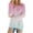 Pink, variant on Women's Ombre Color Fleece Pullover Sweater, Soft Plush Long Sleeve Crewneck Top with Two Front Pockets for Casual Comfort, Daily Wear and Cozy Outfits Blue L
