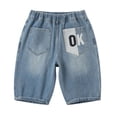 thumbnail image 3 of CAIXIA Baggy Jeans Shorts Boys Wide Leg Pants Denim Shorts Knee Length Elastic Wasit Jorts Y2k Trendy Boyfriend School Bermuda Shorts Streetwear Preppy Clothes, 3 of 4