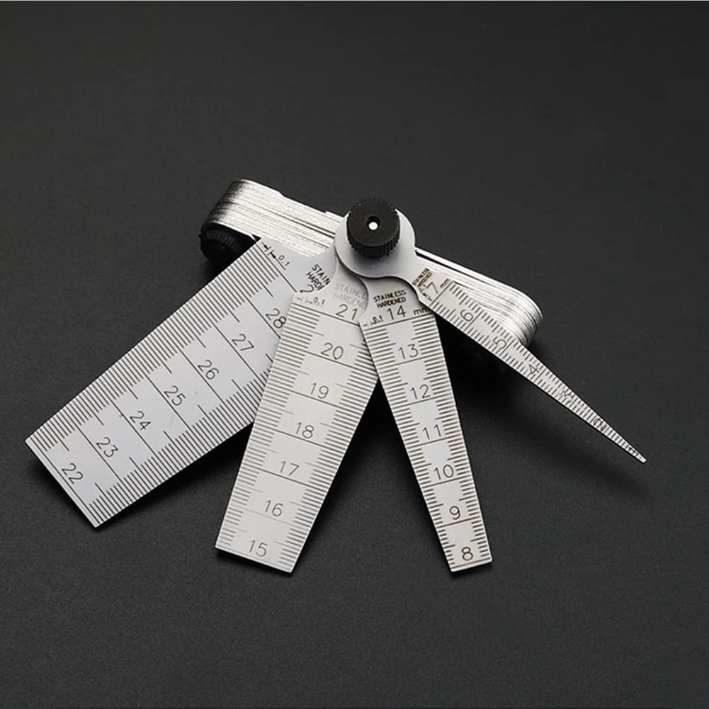 CATPAN 1 Set Stainless Steel Test Welding Taper Feeler Gage Depth Rulers Gap Hole Inspection Measure Tool