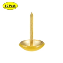 Uxcell 0.43''x0.67'' Upholstery Nails Tacks Round Head Thumb Push Pins Iron Yellow 50Pcs