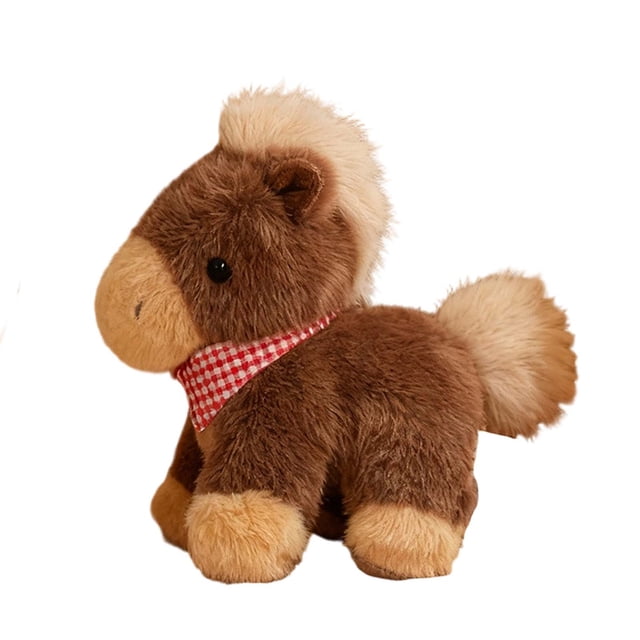 Cute Simulation Horse Ornament Soft Animal Figurine Home Office Desk Shelf Decoration Decorative Model Gift for Animal Lover Room Display Cute Table Desk Decorative Animal Figurine Set