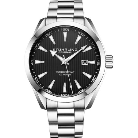 - Attitude Series: 3953.1 Mens Watch Boldly Styled Quartz Date With PrecisiEtch Grooved Dial Stainless Steel Bracelet Miyota Japanese Movement