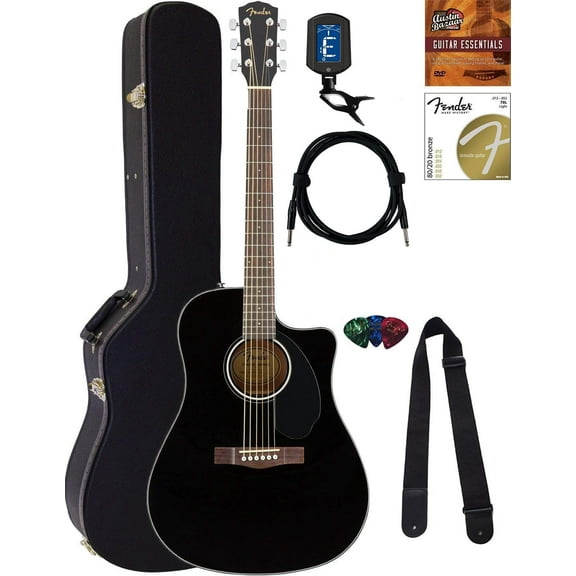 Guitarra acústica-eléctrica Fender CD-60SCE con accesorios