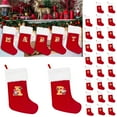 thumbnail image 2 of Xiwaer Christmas Stockings Letter A~Z Super Soft Plush Cuff Embroidered Xmas Stockings Stocking Decorations For Family Holiday Season Decor White, 2 of 9