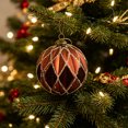 thumbnail image 2 of STPToys Christmas Decoration Electroplated Plastic Hanging Ball Ornament 8CM Coffee With Glitter Powder Faceted Geometric Design For Xmas Tree Home Holiday Decor, 2 of 6