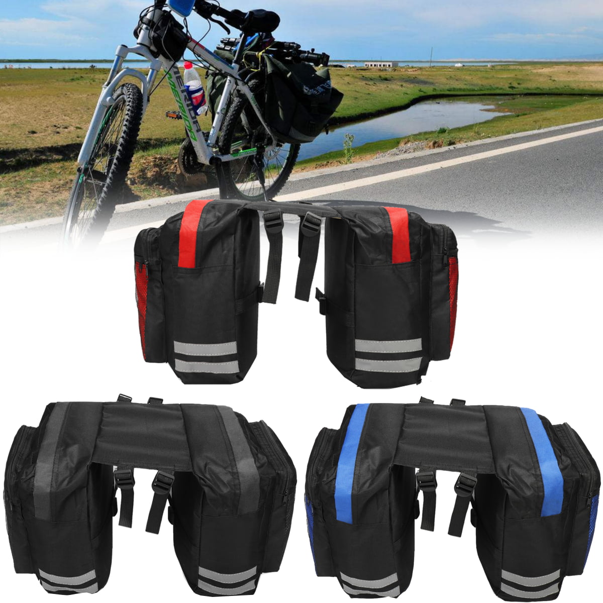 Cycling Bike Bicycle Rear Rack Seat Trunk Saddle Tail Storage Pannier Pouch Bag 