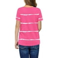 thumbnail image 2 of Langwyqu Girls Casual Short Sleeve T Shirts Striped Tunic Tops Size 4-15 Years, 2 of 5