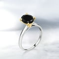 thumbnail image 4 of Gem Stone King 2.50 Ct Oval Black Sapphire 10K White and Yellow Gold Ring Ring (Size 7), 4 of 4