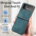 thumbnail image 3 of TECH CIRCLE Case for Samsung Galaxy Z Flip 4 Stylish Leather Pattern Anti-Scratch Non-Slip Support Wireless Charging Shockproof Case For Samsung Galaxy Z Flip 4,Green, 3 of 7