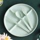 thumbnail image 4 of Set de vajilla dividida | Platos con 3 compartimentos para desayuno y postre | Incluye cuchara, tenedor y palillos | 22 cm, apto para microondas | Fibra ligera | Solución para comidas familiares, 4 of 5