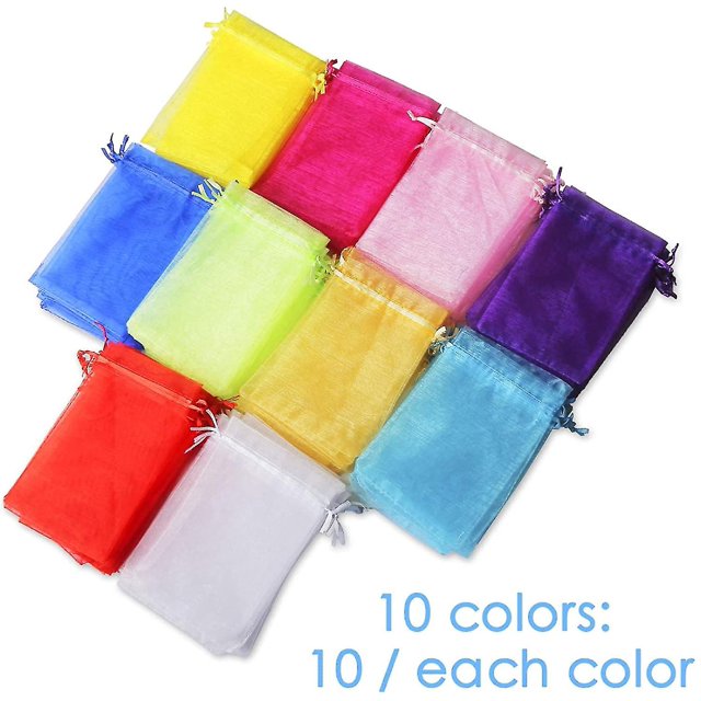 100 Piezas Bolsas De Organza Peque?as, Bolsas De Organza 10 X 15 Cm Bolsas De Organza Bolsas De Tela