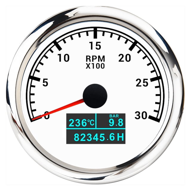 3 in 1 Tachometer Gauge 8000/ 6000/ 4000 RPM 85mm Waterproof Tacho Meter LED Water Temp Oil Pressure Hour Meter For Boat Car ,Wide Applicability