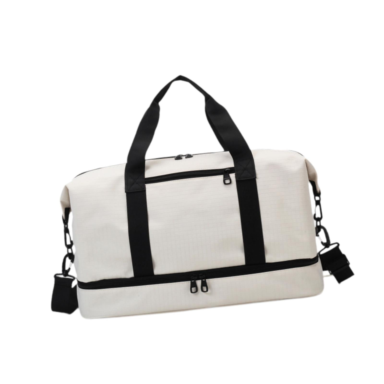 Segolike Airlines Gym Bag Mini Duffel Bag Tote Weekend Bag Personal Item Bag Underseat Carry on Bag for Women Men Holiday Trips Hiking White