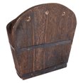 thumbnail image 3 of FRCOLOR Flower Container Dark Brown Synthetic Flower Container for Storage with Wooden Barrel Design and Unique Style 6.5 Inches,9.45"X8.27"X5.91", 3 of 4
