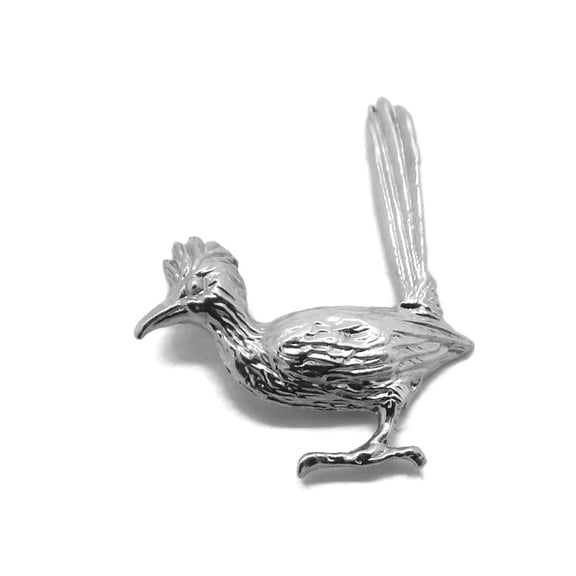 .925 Sterling Silver Roadrunner Bird Charm Pendant
