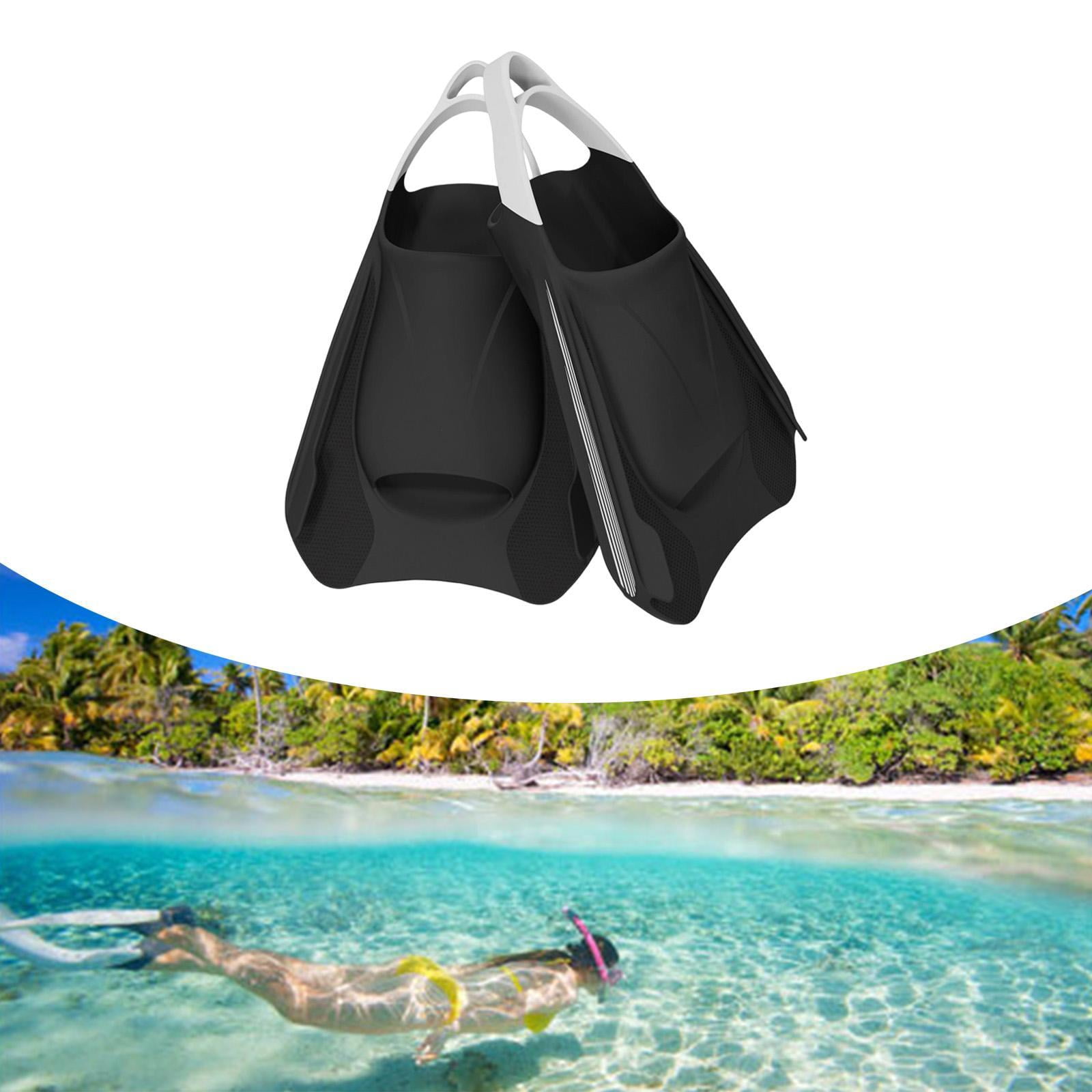 harayaa 2Pcs Swim Training Fins Accessories Silicone Swim Flippers Swimming Fins Nonslip M Black Gray
