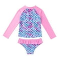 thumbnail image 4 of YONGHS Kids Girls Floral Print Tankini Set Long Sleeve Rashguard Shirts UPF 50+ Bathing Suit Pink 3, 4 of 7