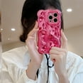 thumbnail image 2 of Compatible with iPhone 11 Wavy Phone Case, Cute 3D Wave Bubble Pattern and Stylish Wavy Border Soft TPU Protection Shockproof Phone Case for Women Girls for iPhone 11, Rose, 2 of 12