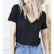 thumbnail image 2 of Camiseta de mujer ANGGREK Con Patrón de Color vertido Cuello En V suave Cómoda Para Uso Diario, 2 of 6