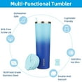 thumbnail image 5 of BJPKPK 34oz Insulated Tumbler With lid And Straw Stainless Steel Tumblers Travel Coffee Mug Reusable Thermal Cup,Sky, 5 of 6