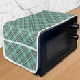 thumbnail image 1 of Brown Plaid Microwave Oven Cover, Scottish Tartan Background Forming in Symmetry, Water Resistant Organizer with Pockets for Kitchen, 36" x 12", Almond Green Umber, by Ambesonne, 1 of 4