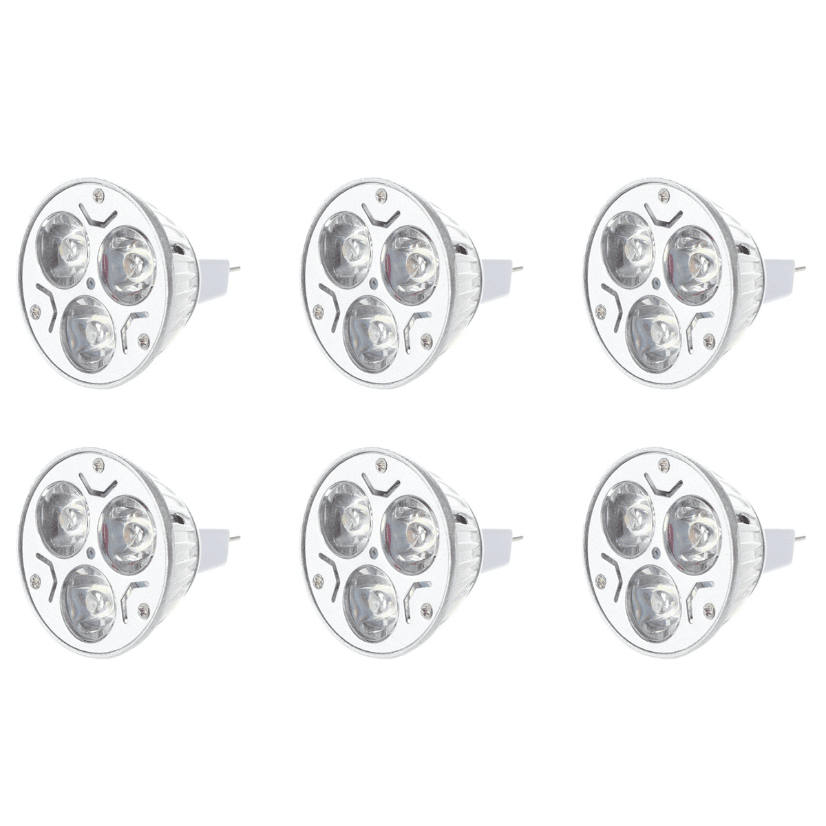 6X MR16 GU5.3 12V Cool White Light Bulb 3x1W